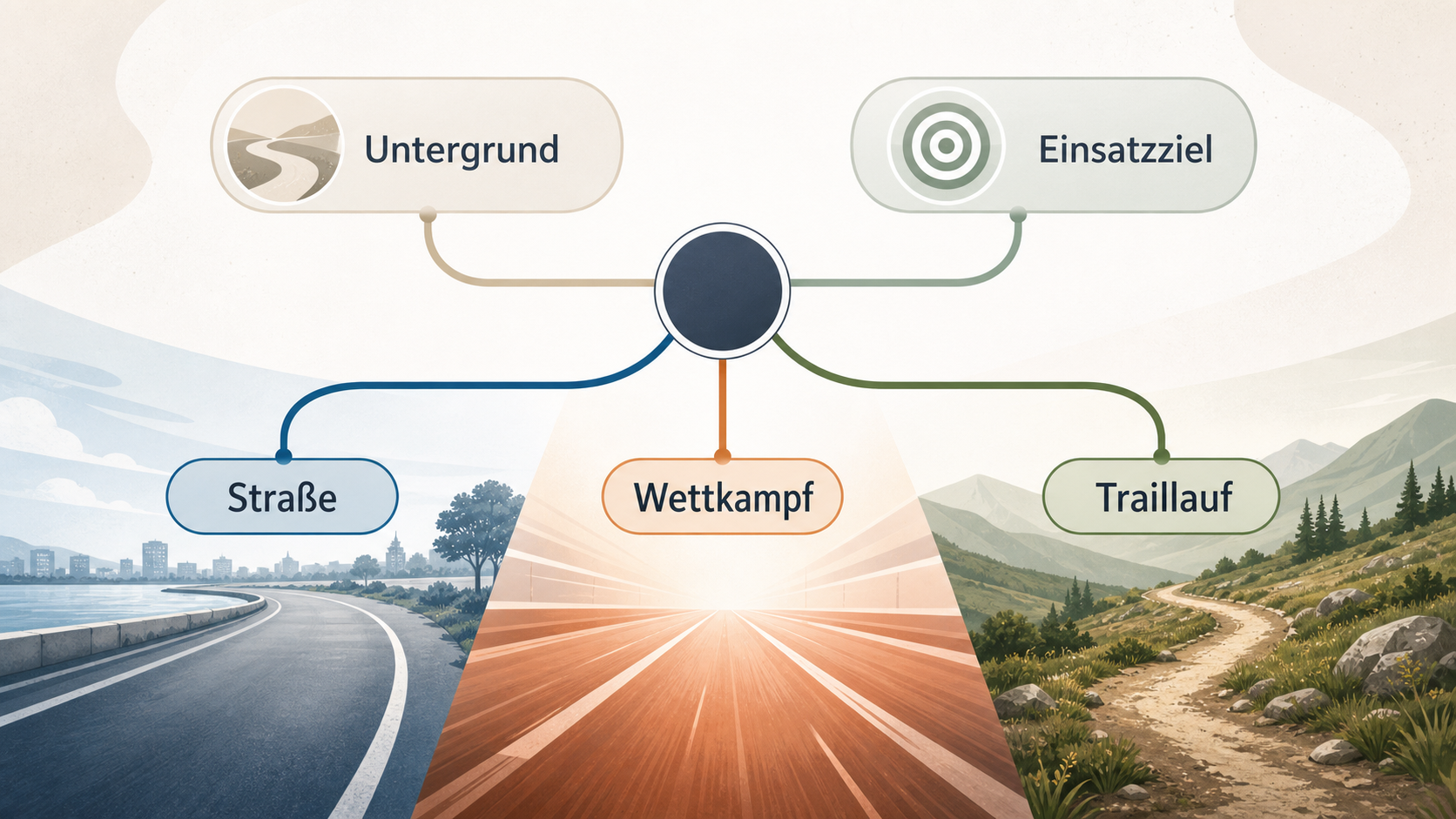 Redaktionelle Illustration zu Laufschuhe richtig auswählen: Untergrund, Dämpfung, Passform und Einsatzbereich prüfen